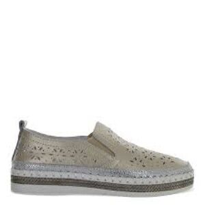 bernie mev. Women's Cream and Silver Slip-On Sneakers